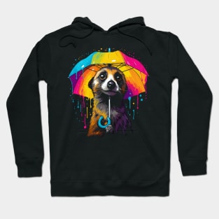 Meerkat Rainy Day With Umbrella Hoodie